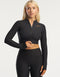 Rise Zip-Up Long Sleeve - Black Sprint Orange
