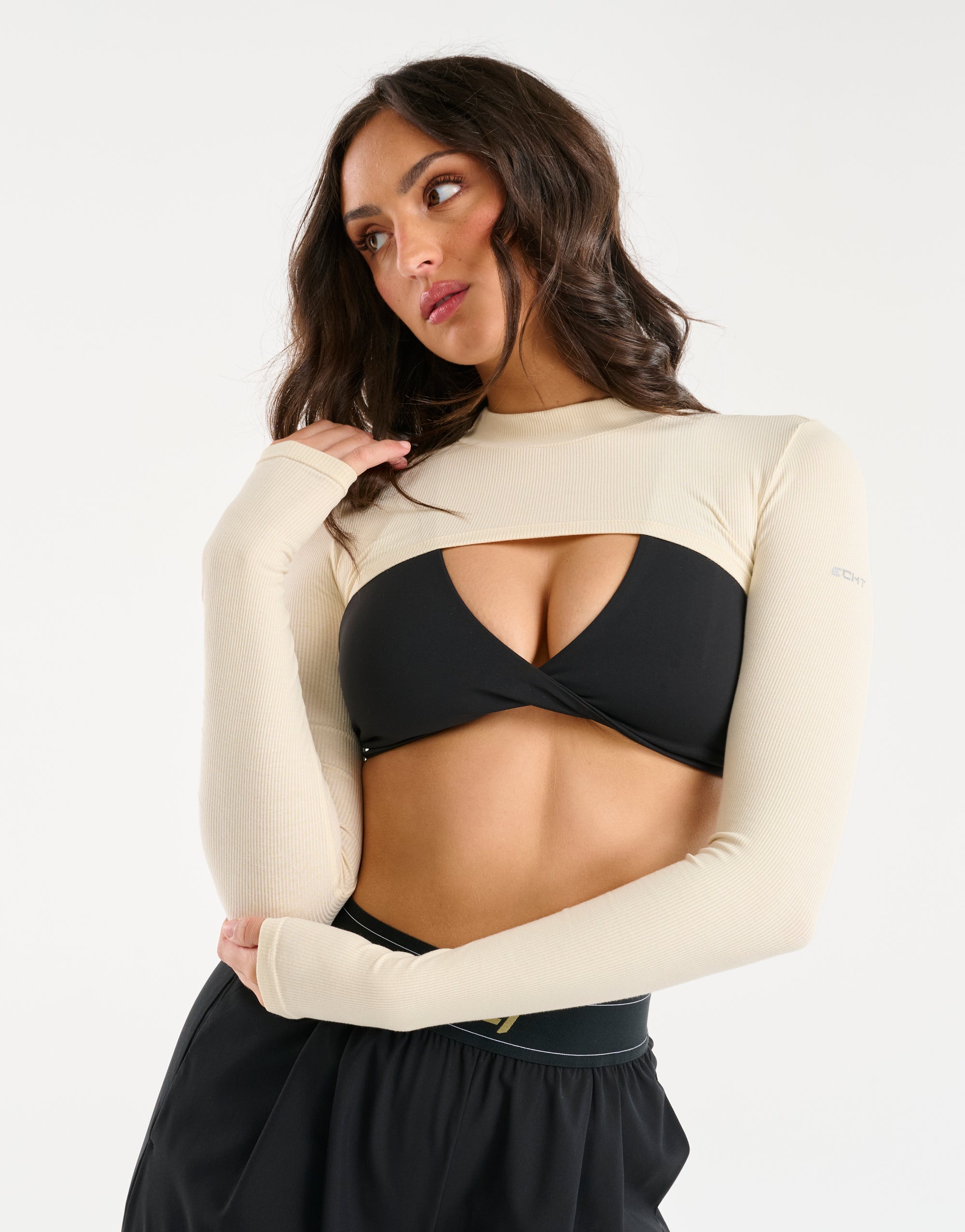 Echt Ribbed High Cut Long Sleeve - Taupe