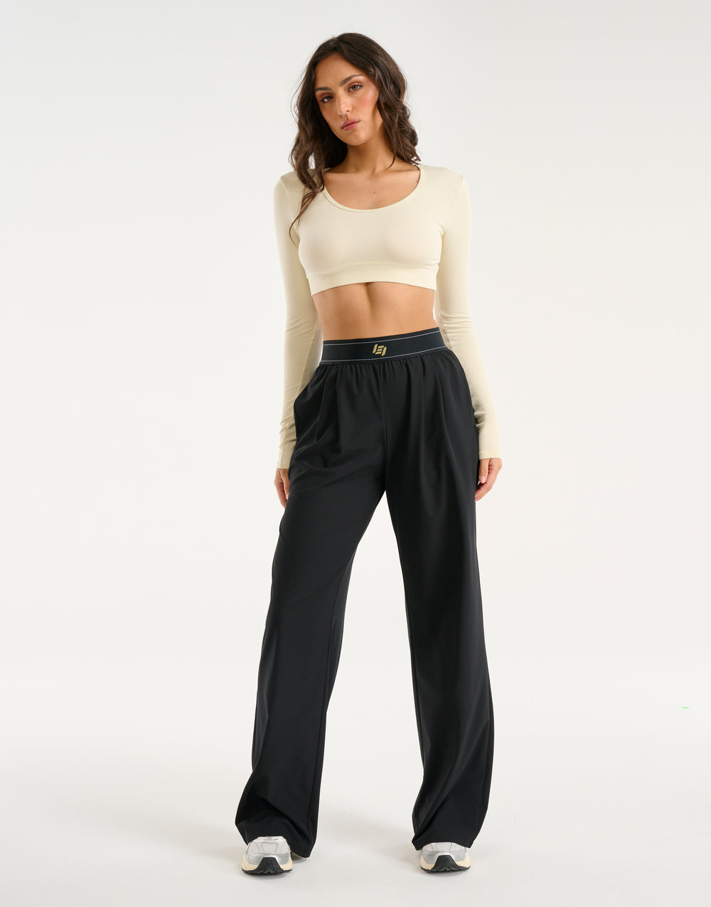 Echt Ribbed Cropped Long Sleeve - Taupe