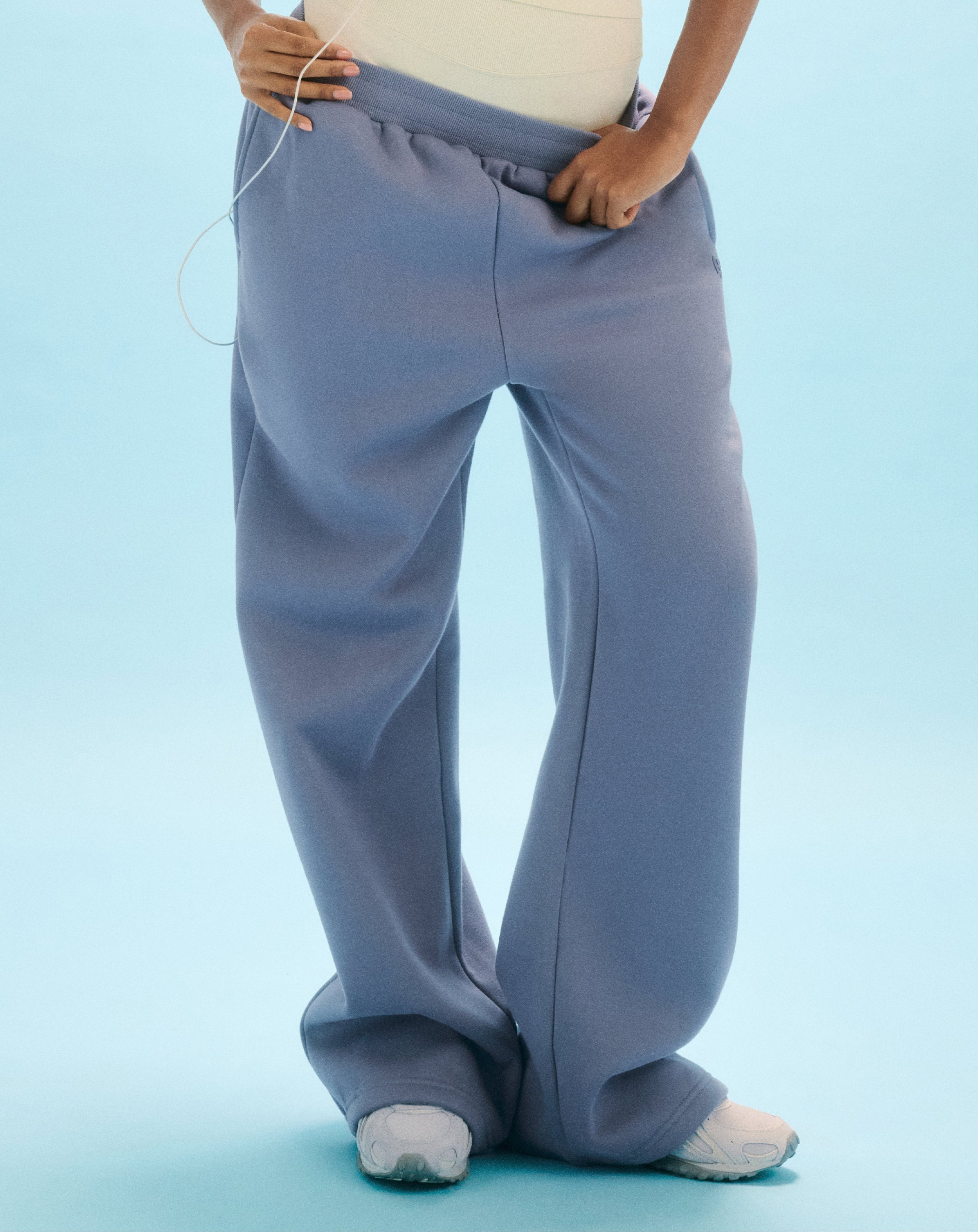 Elemental Wide Leg Sweatpants - Washed Blue