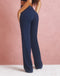 Lycra Wide Leg Pant - Navy