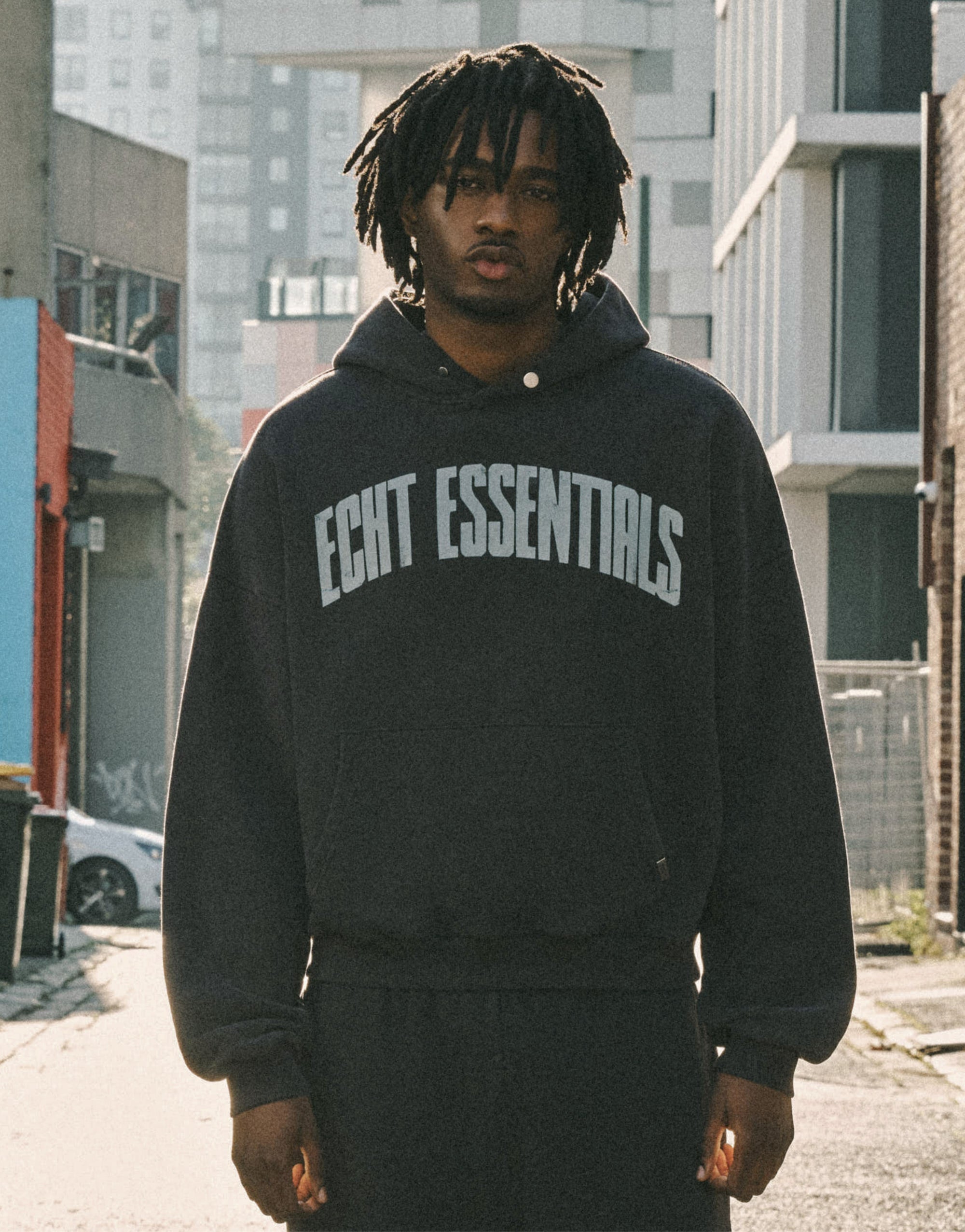 College Combed Fleece Hoodie - Phantom Black