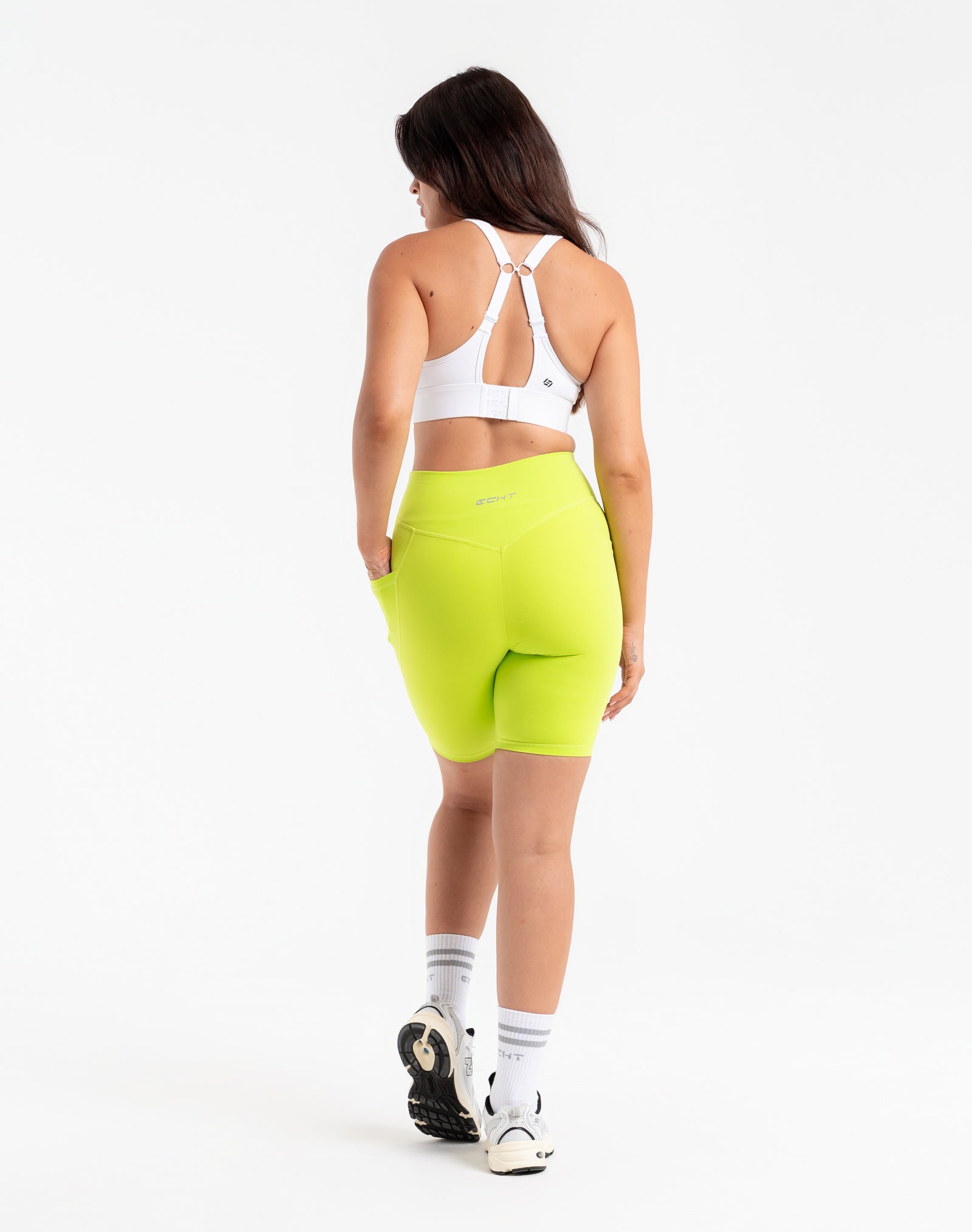 Ascend Pocket Shorts 8" - Lime Green