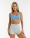 Cropped Ribbed Tank - Process Blue
