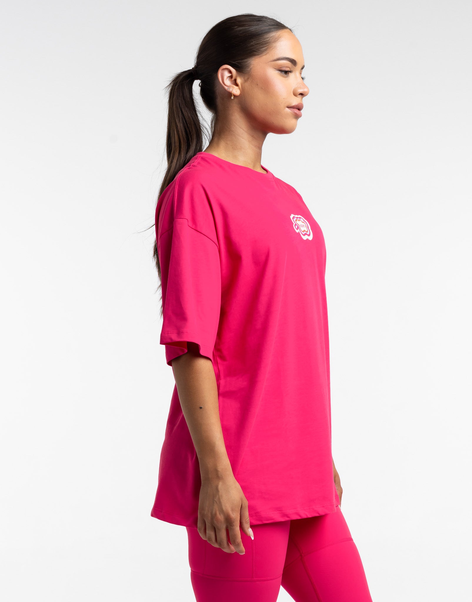 Colour Wave Oversize Tee - Bright Pink