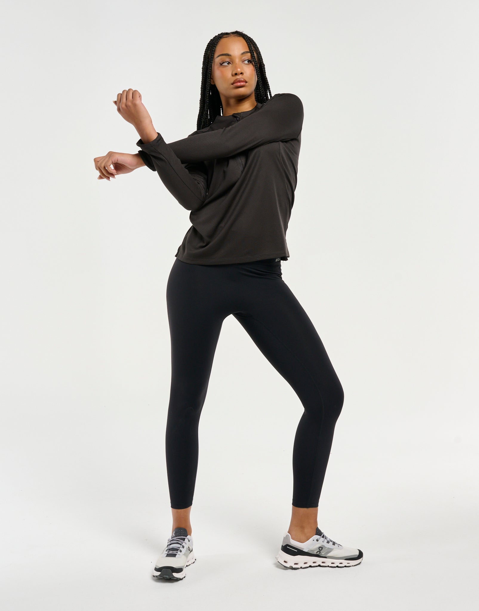 Velocity Quarter Zip Running Top - Black