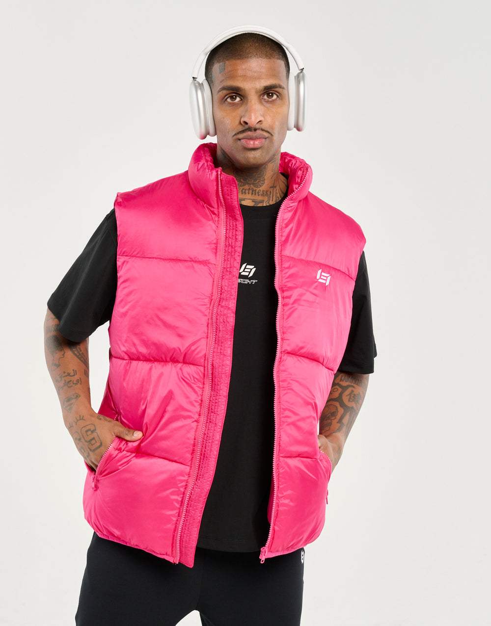 Echt Dart Puffer Vest - Pink