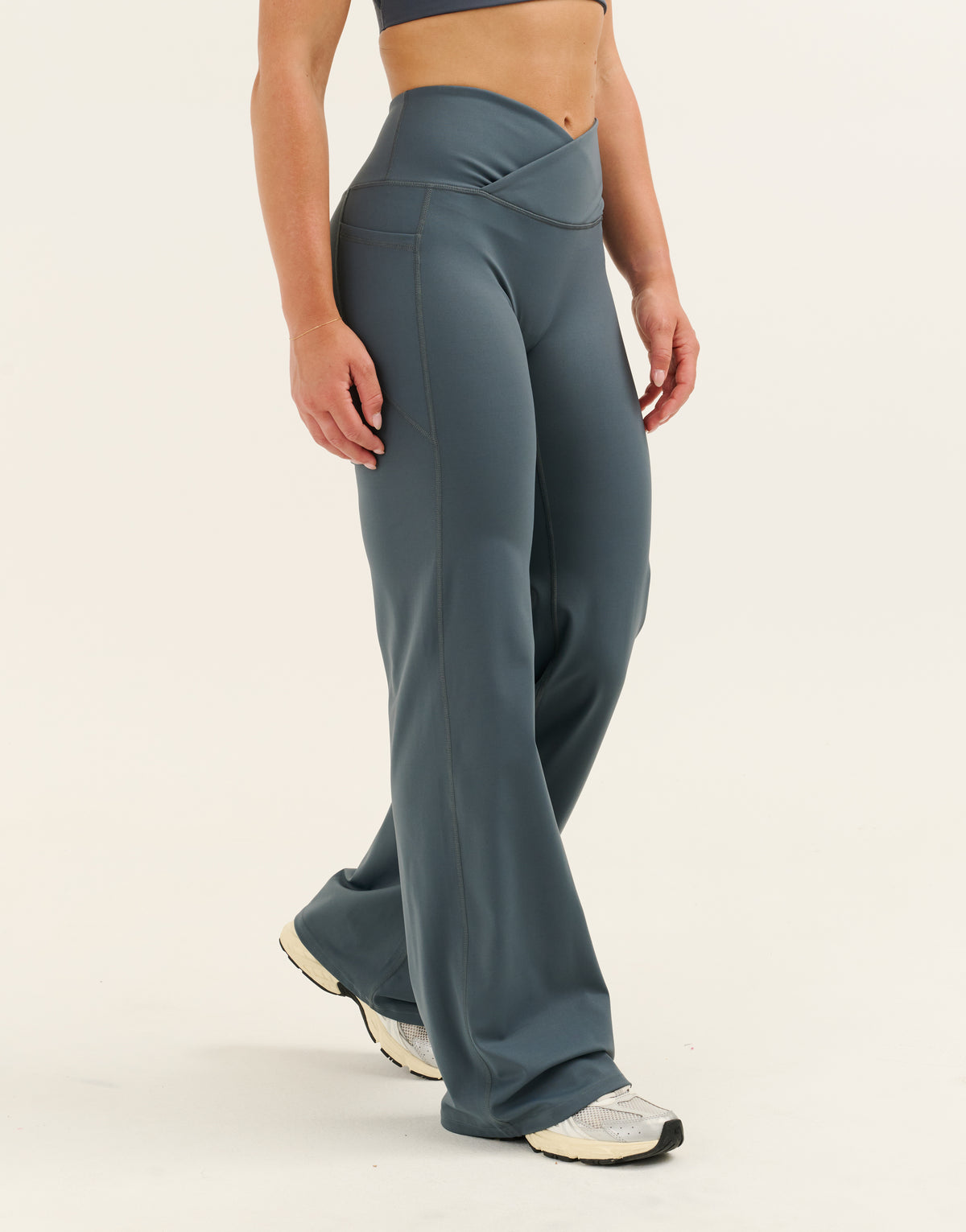Nova Lycra® Pocket Wide Leg Pant - Storm Grey