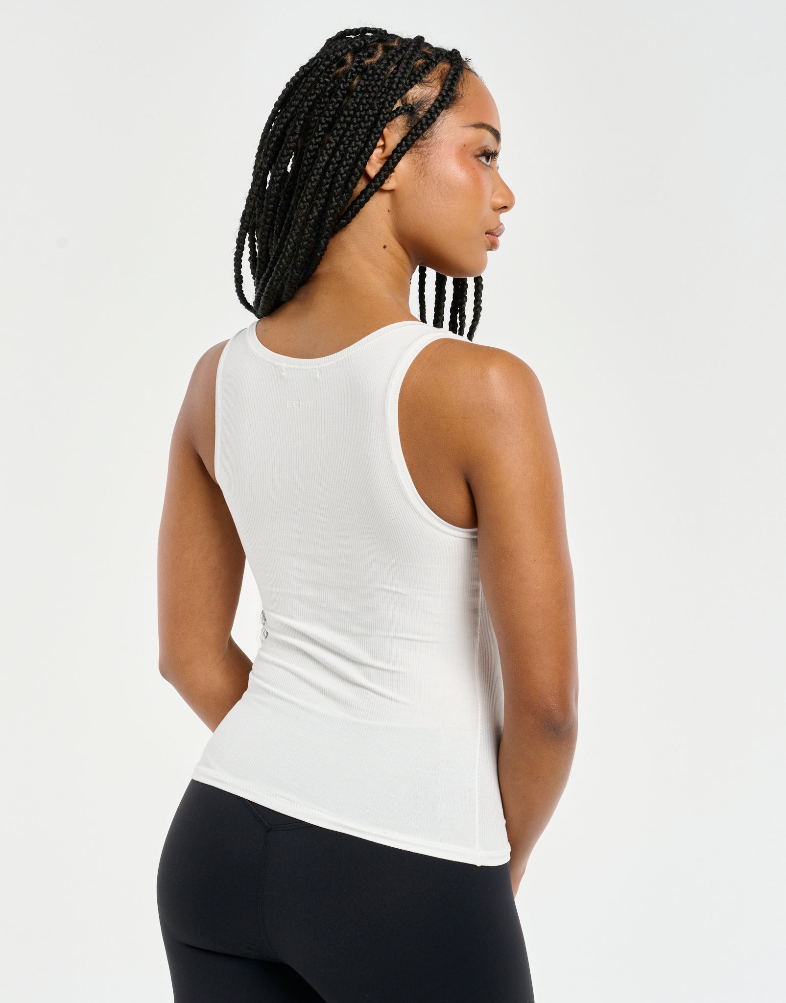 Ribbed Sculpt Tank - White