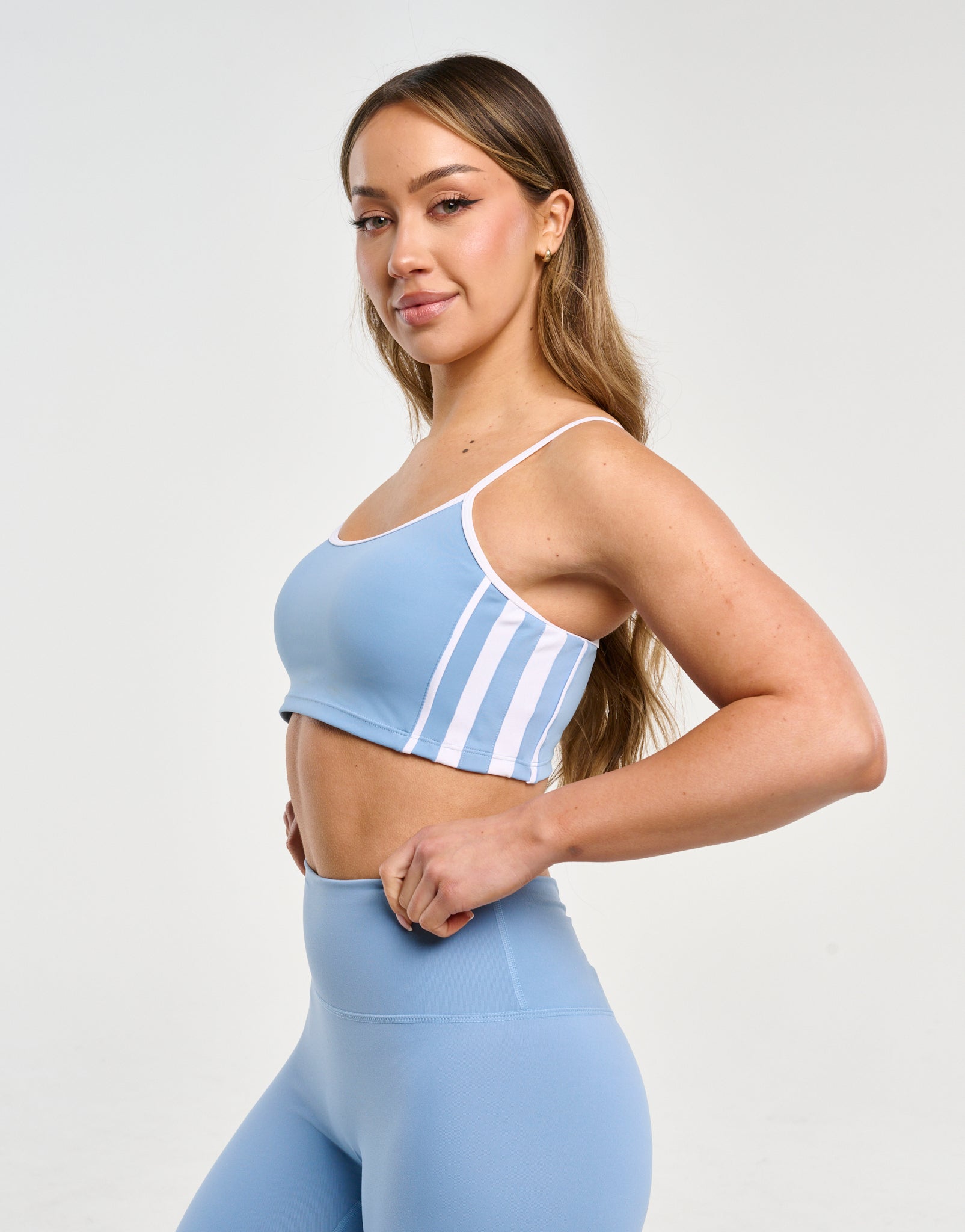 Y2K Retro Speed Sports Bra - Process Blue