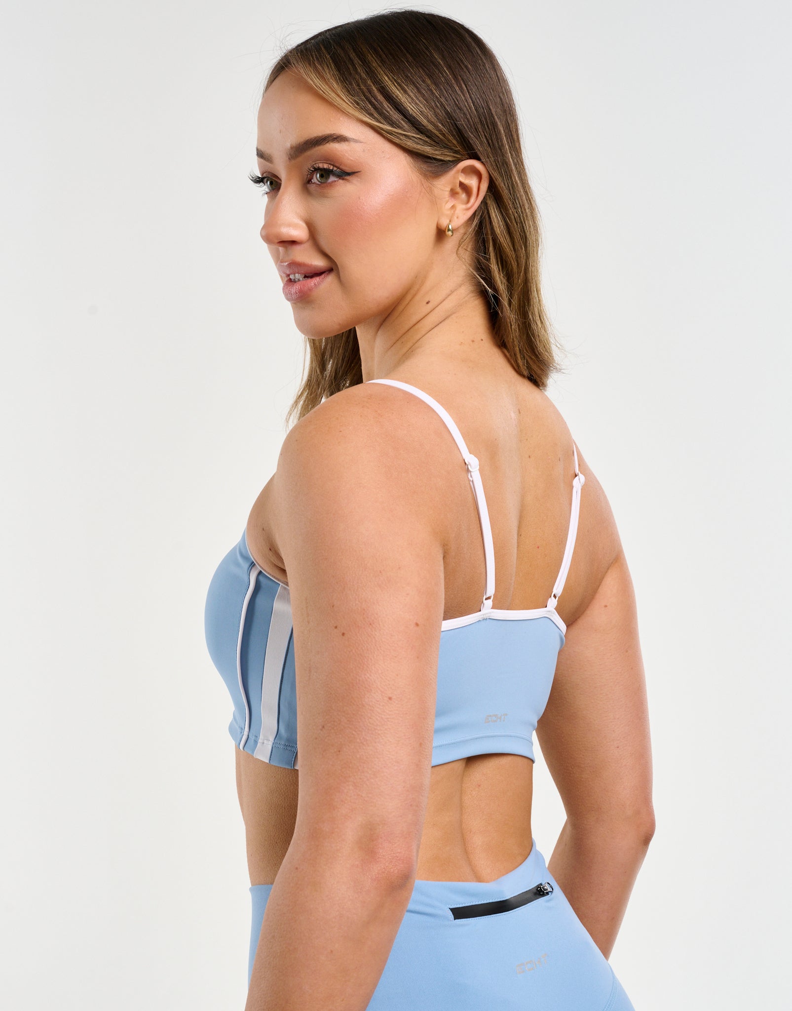 Y2K Retro Speed Sports Bra - Process Blue