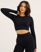 Arise Comfort Cropped Long Sleeve V2 - Stealth Black