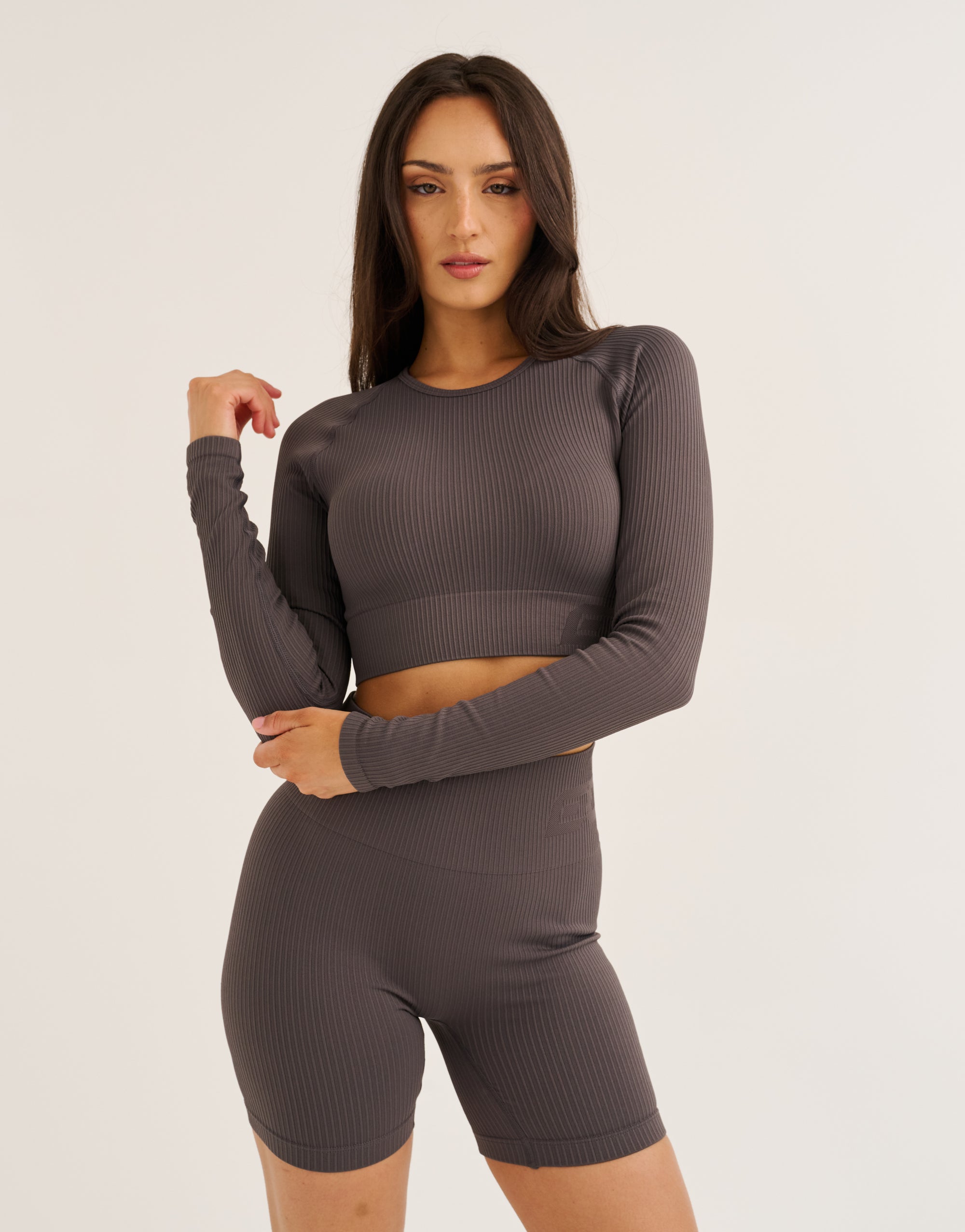 Arise Comfort Cropped Long Sleeve V2 - Slate Grey