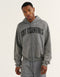 College Combed Fleece Zip-Up Hoodie - Storm Grey