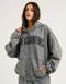 College Combed Fleece Zip-Up Hoodie - Storm Grey