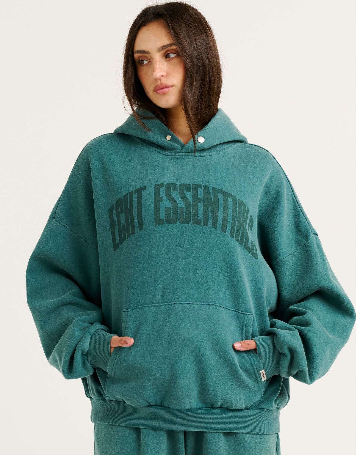 College Combed Fleece Hoodie - Teal
