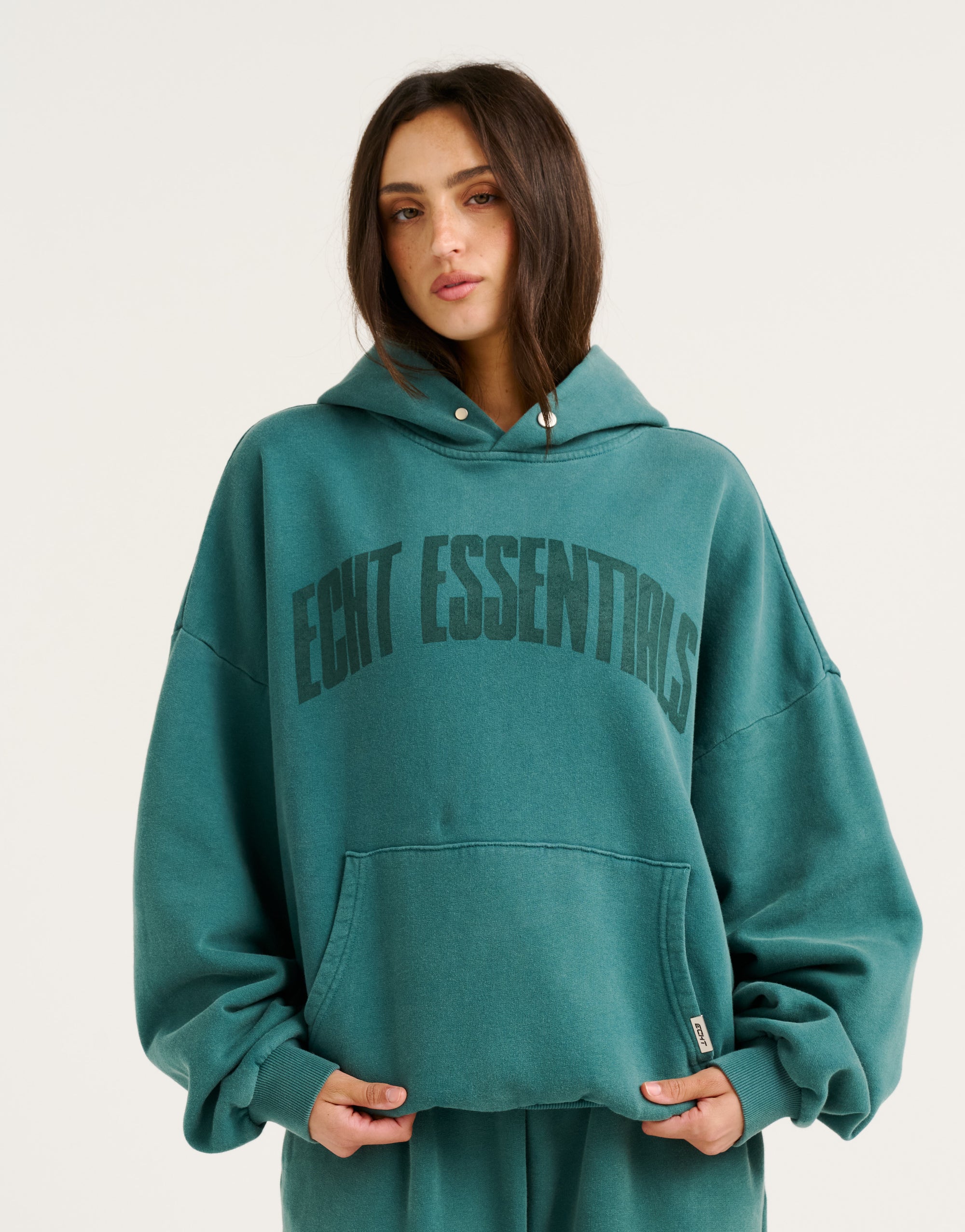 College Combed Fleece Hoodie - Teal