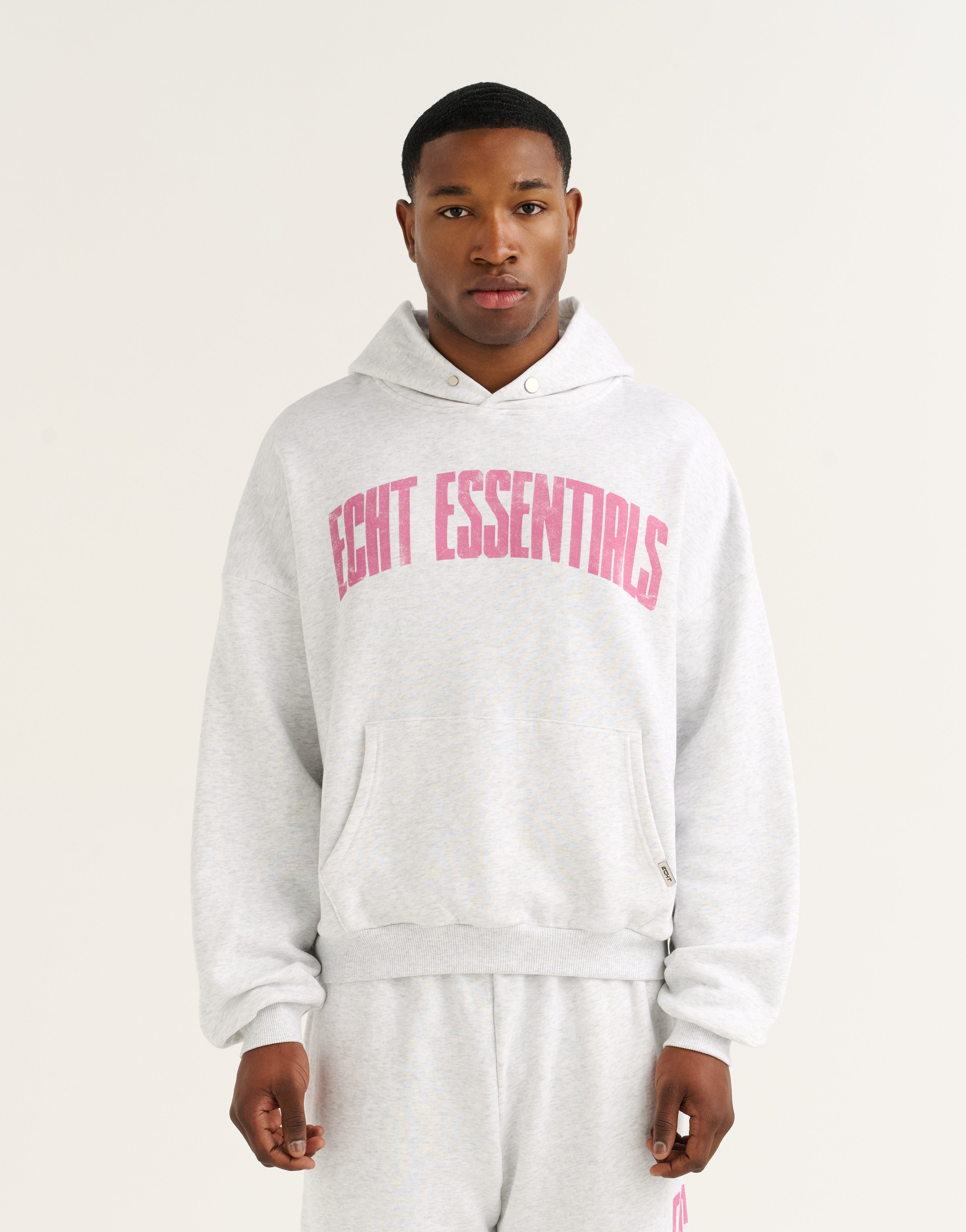 College Combed Fleece Hoodie - Grey Marle