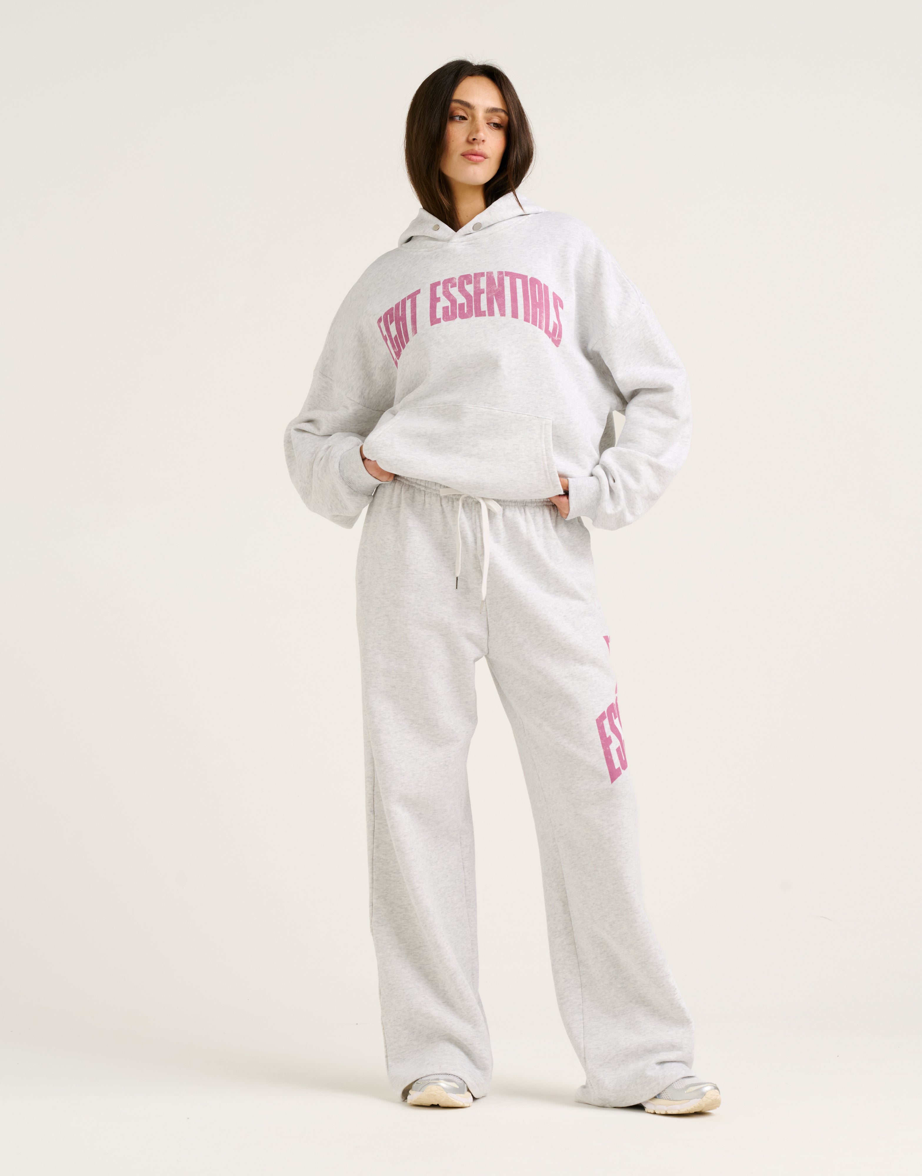 College Combed Fleece Hoodie - Grey Marle
