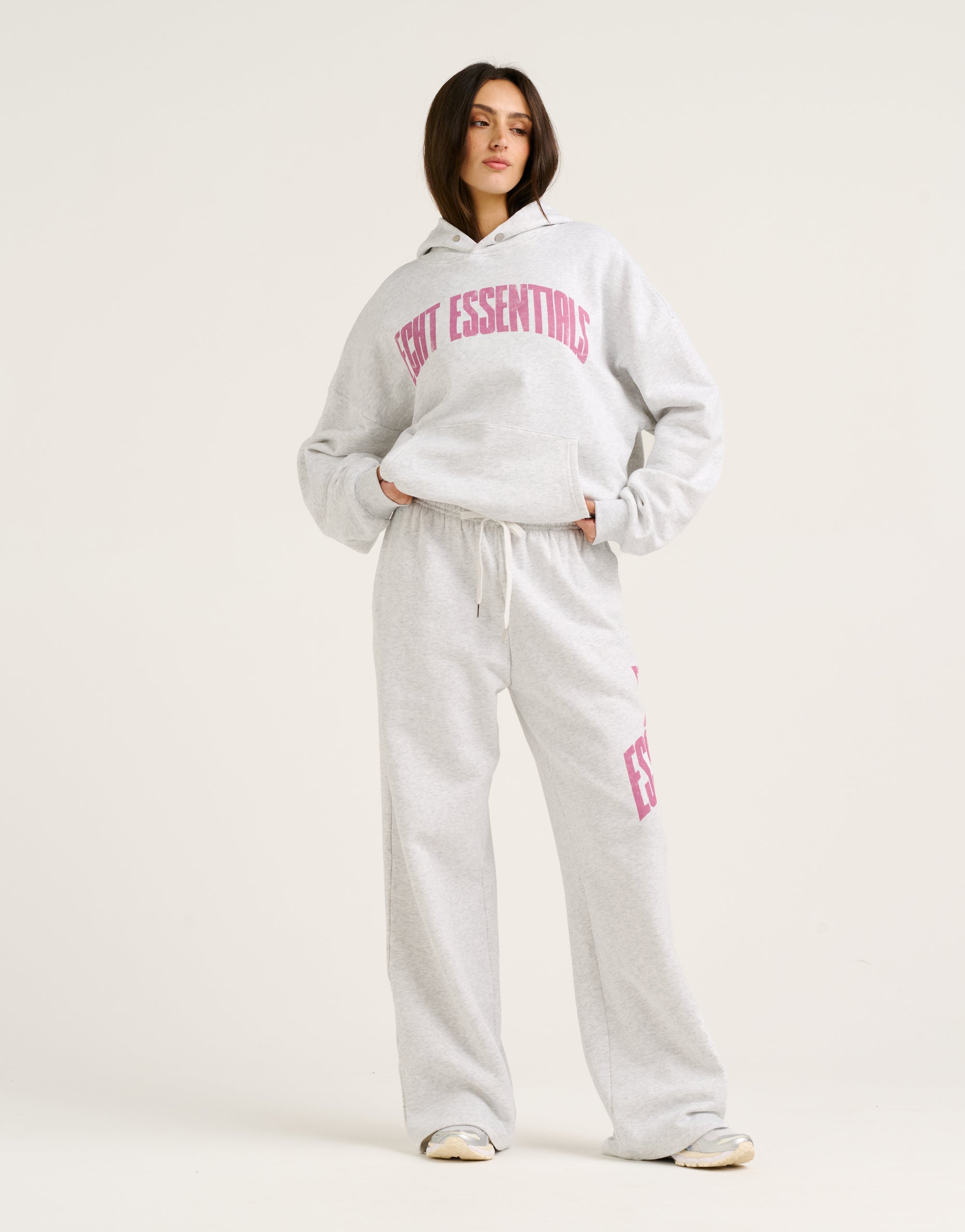 College Combed Fleece Hoodie - Grey Marle