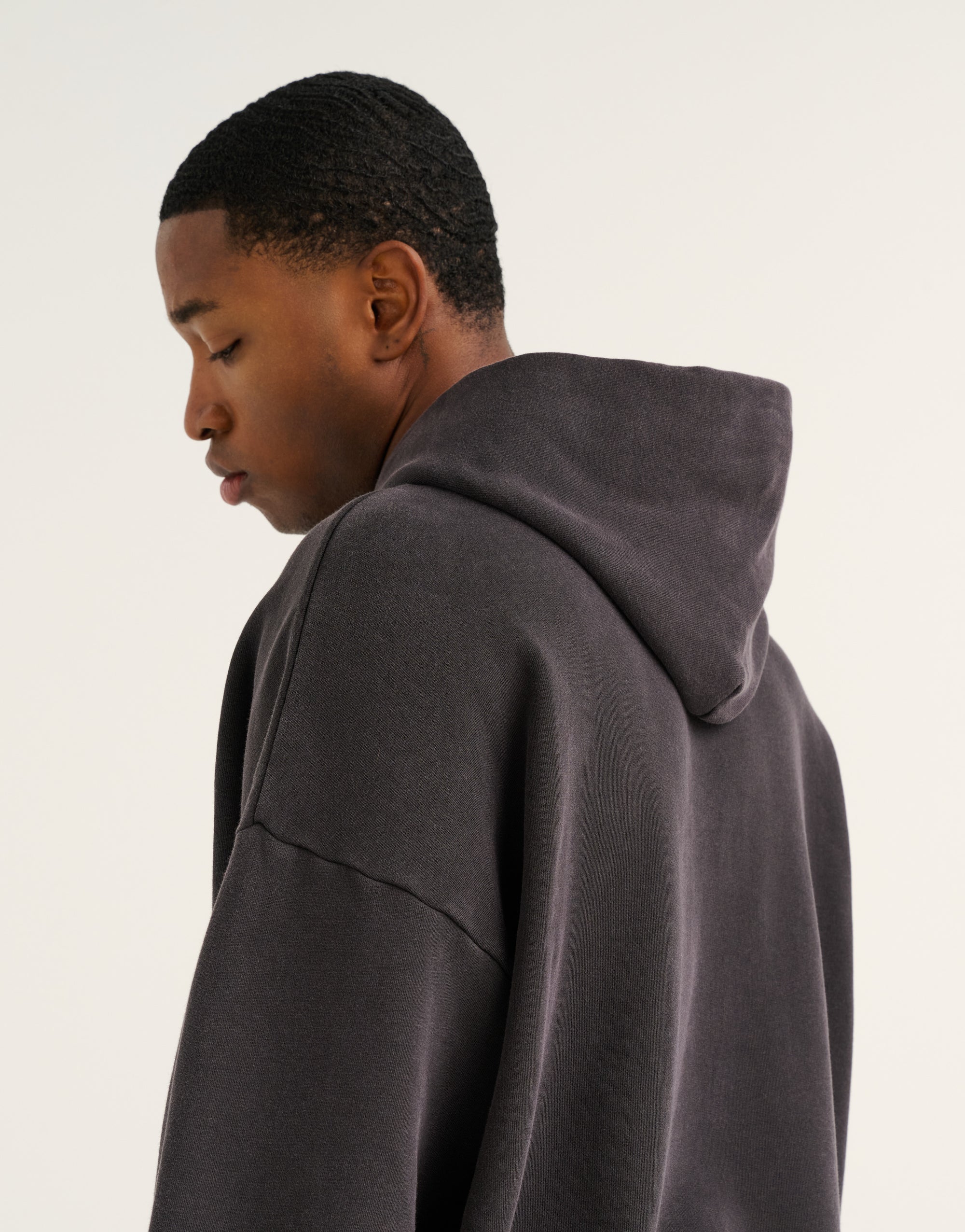College Combed Fleece Hoodie - Phantom Black