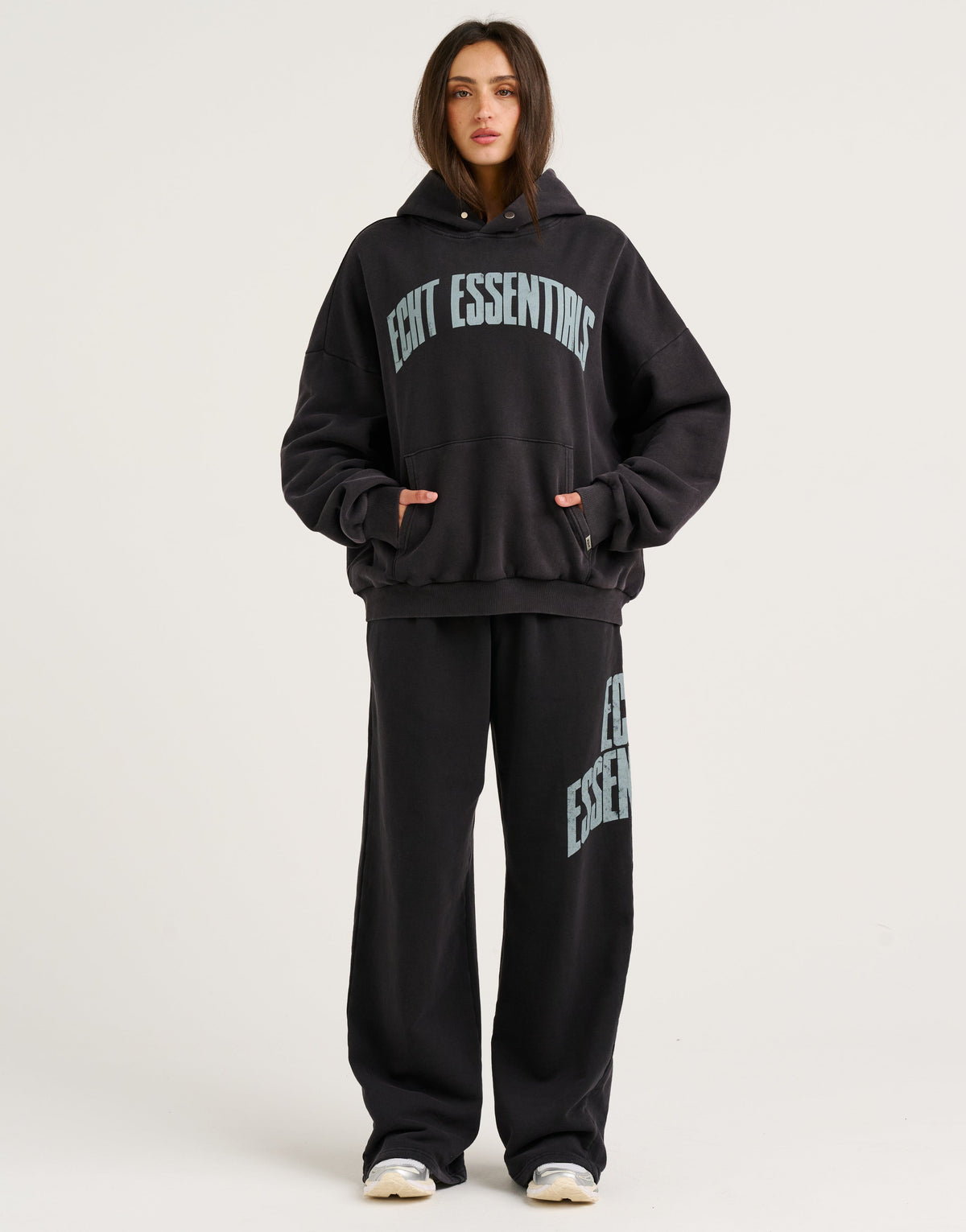 College Combed Fleece Hoodie - Phantom Black