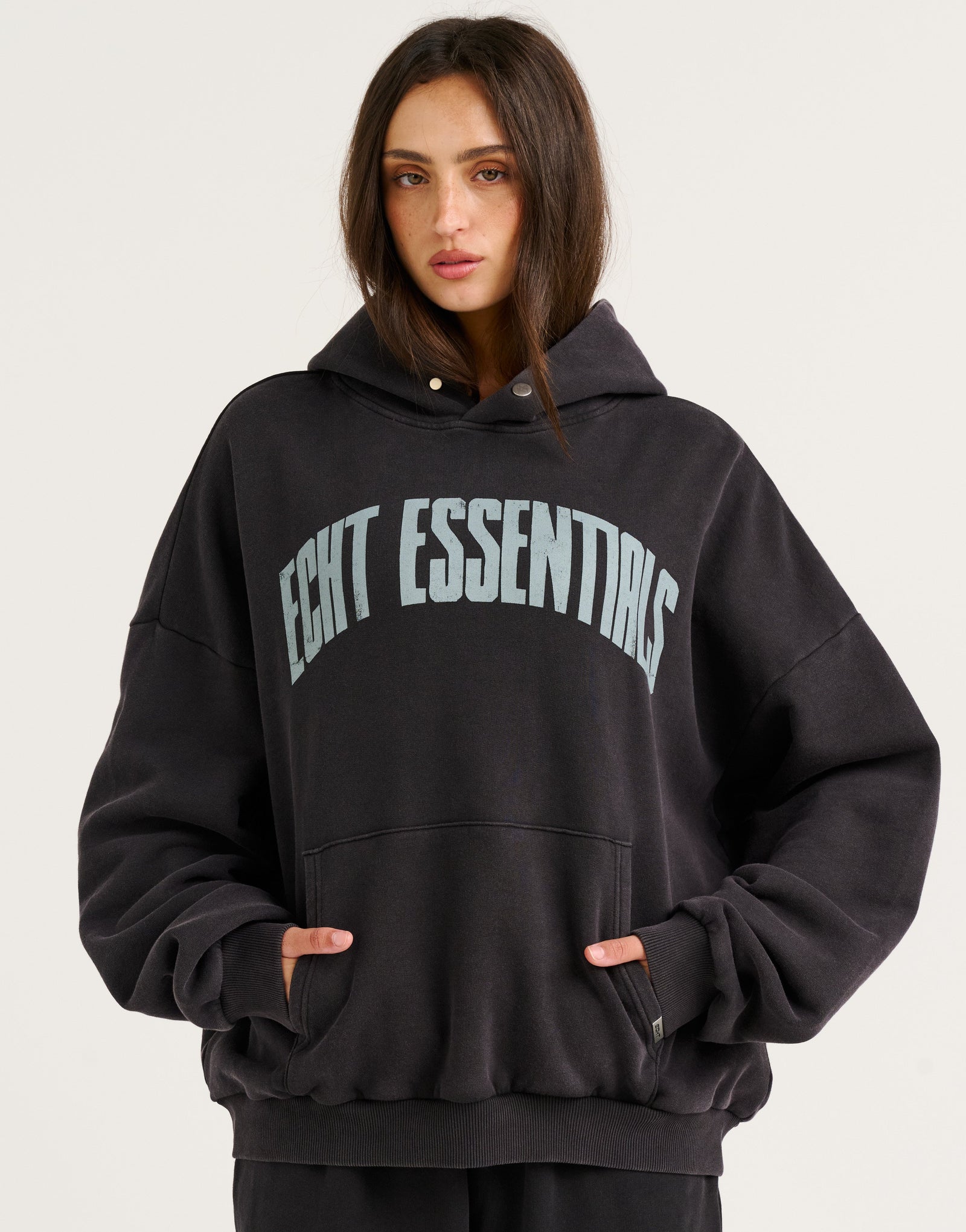 College Combed Fleece Hoodie - Phantom Black