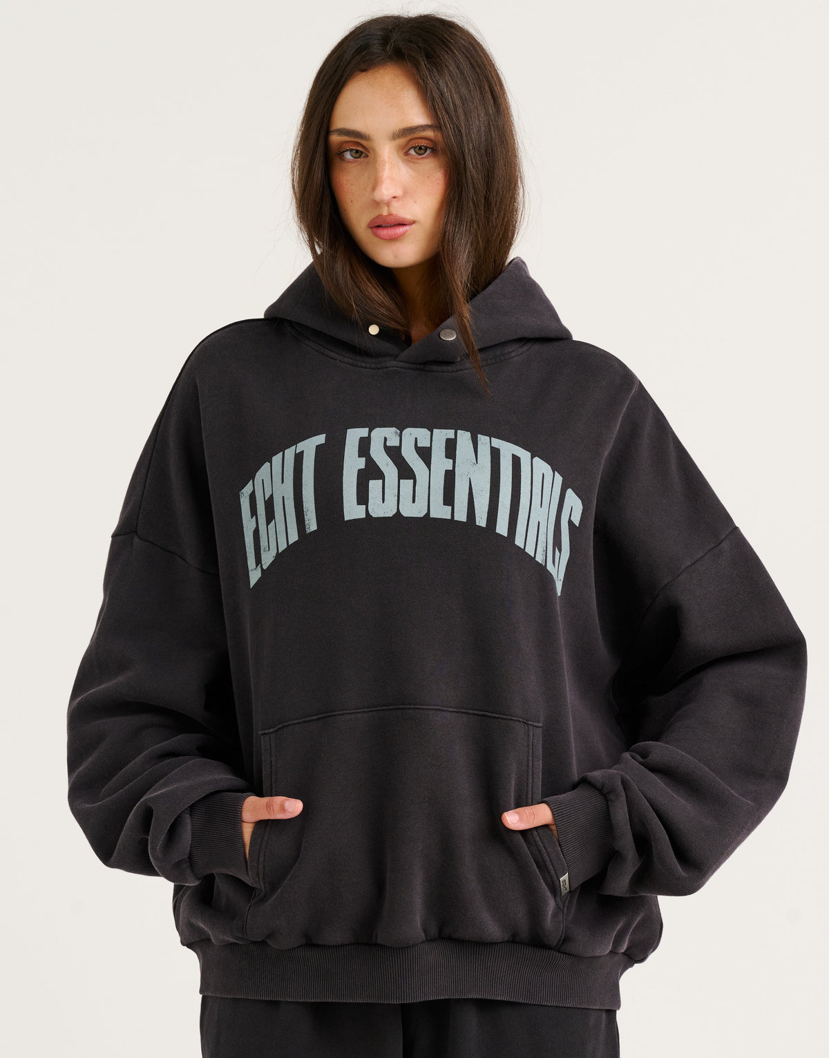 College Combed Fleece Hoodie - Phantom Black