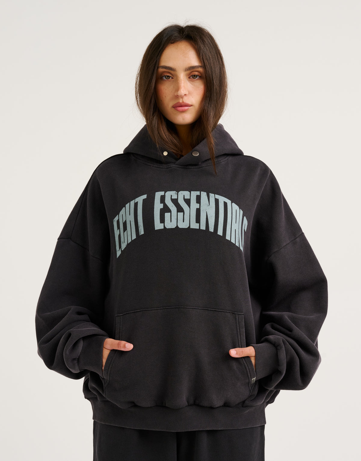 College Combed Fleece Hoodie - Phantom Black
