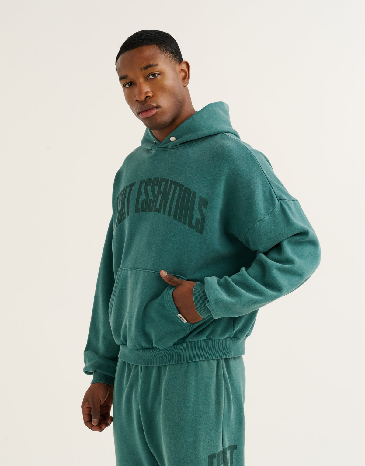 College Combed Fleece Hoodie - Teal