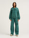 College Combed Fleece Zip-Up Hoodie - Teal