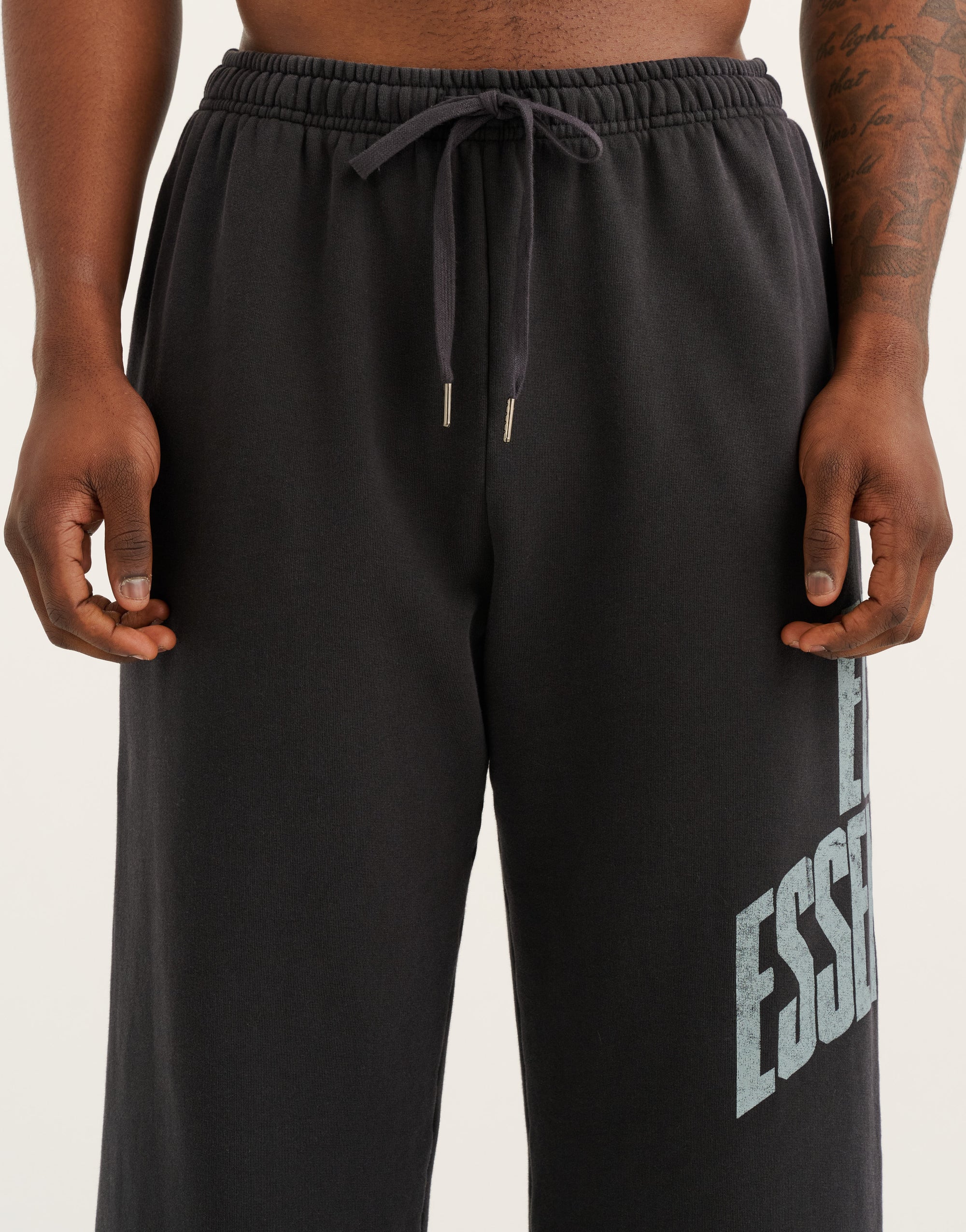 College Combed Fleece Wide Leg Sweatpant - Phantom Black