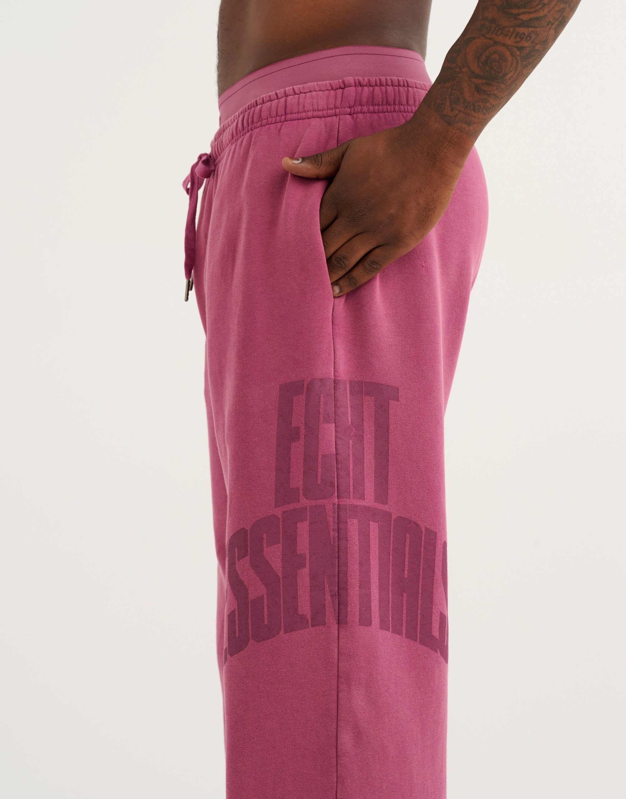 College Combed Fleece Wide Leg Sweatpant - Plum