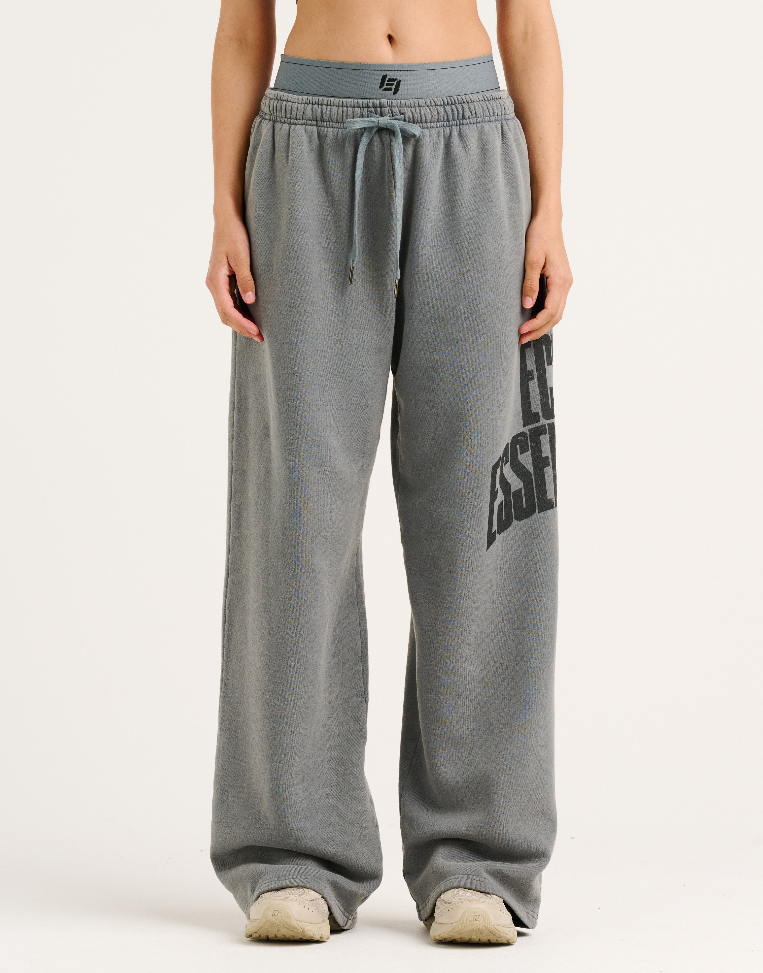 College Combed Fleece Wide Leg Sweatpant - Storm Grey