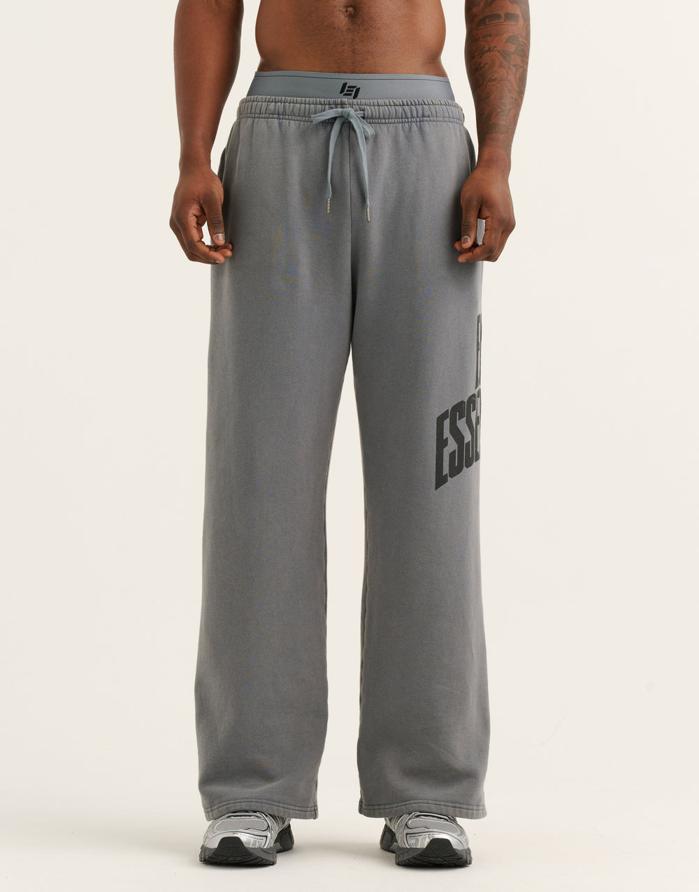 College Combed Fleece Wide Leg Sweatpant - Storm Grey