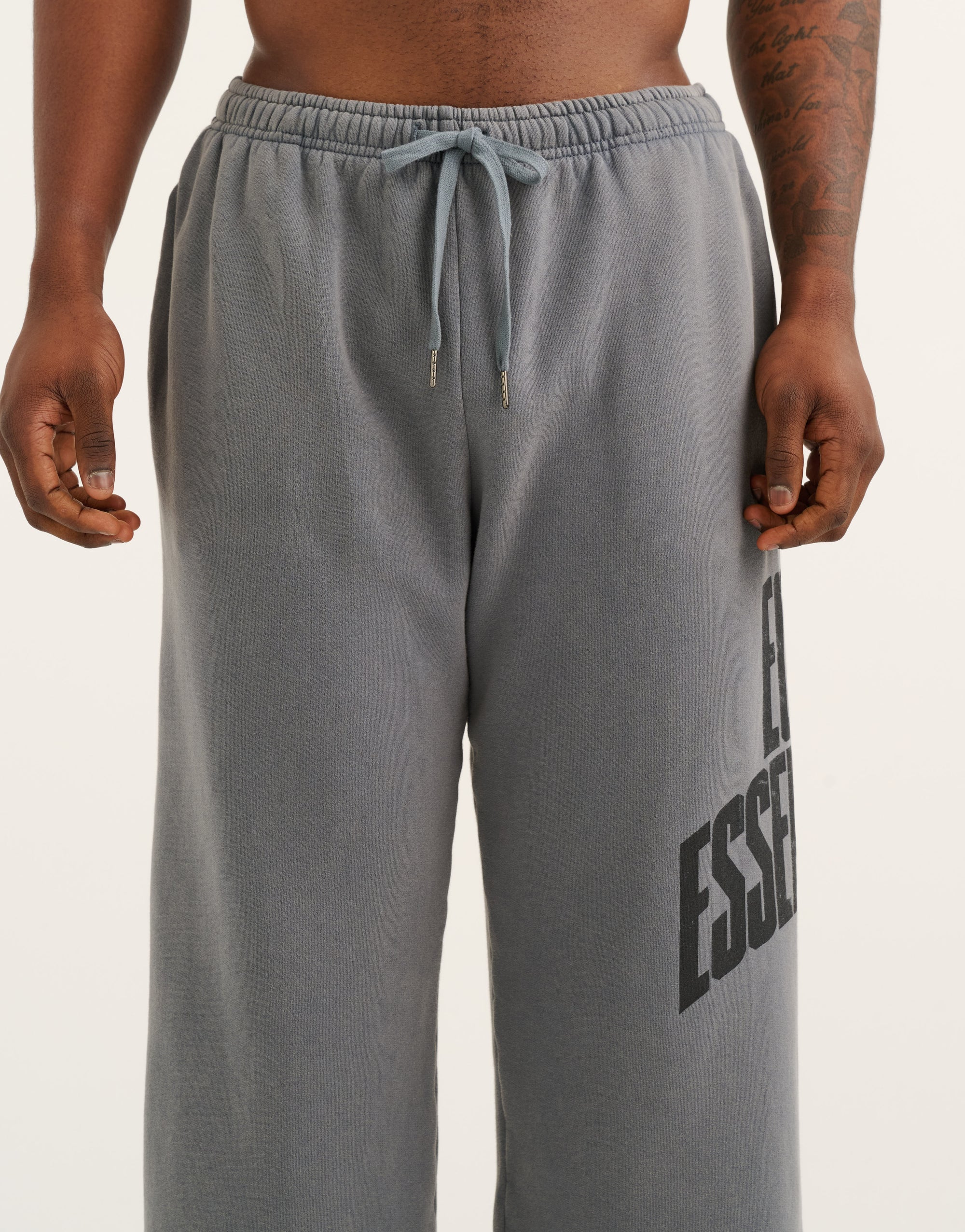 College Combed Fleece Wide Leg Sweatpant - Storm Grey
