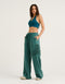 College Combed Fleece Wide Leg Sweatpant - Teal