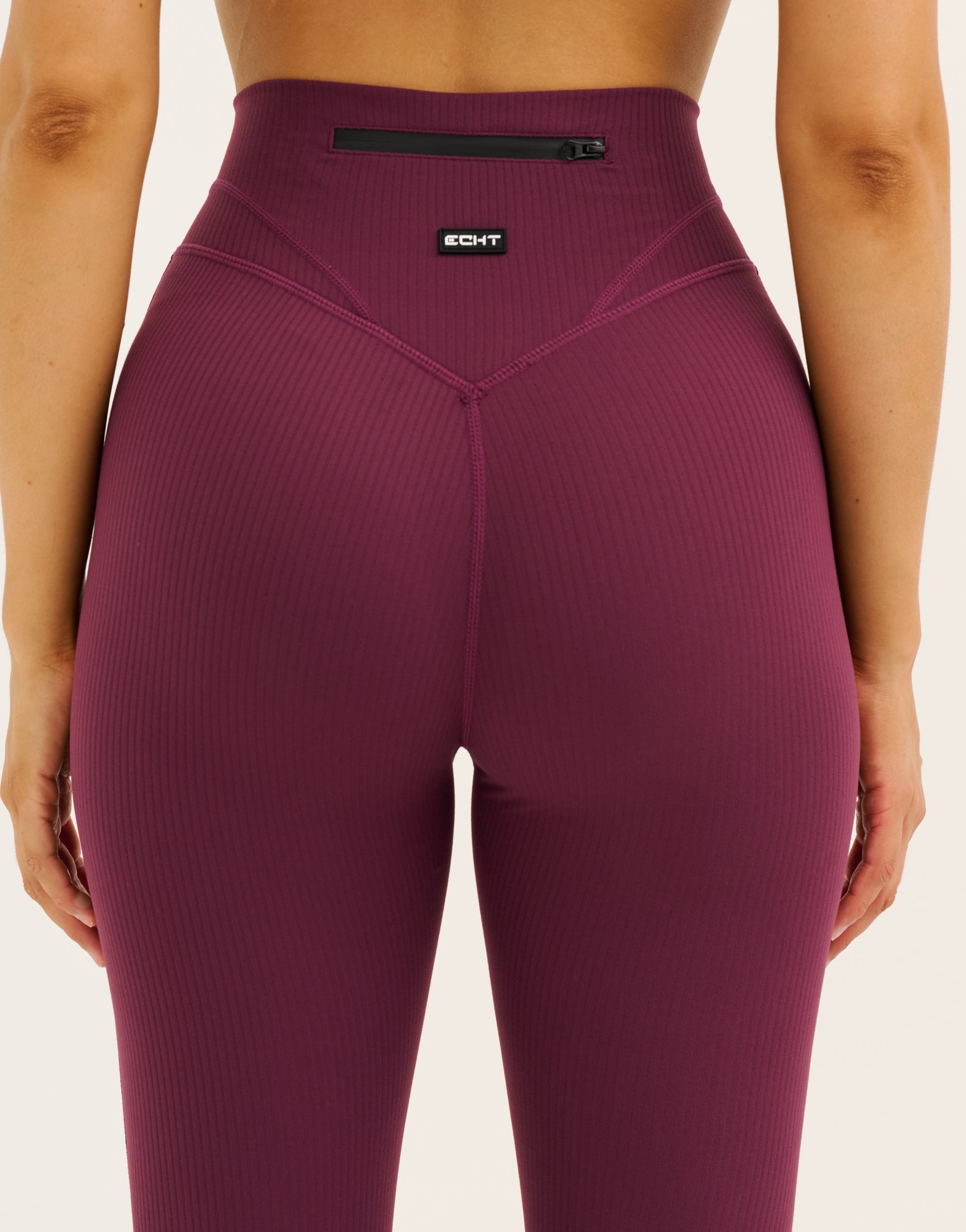 Flare Ribbed Leggings V2 - Blackberry