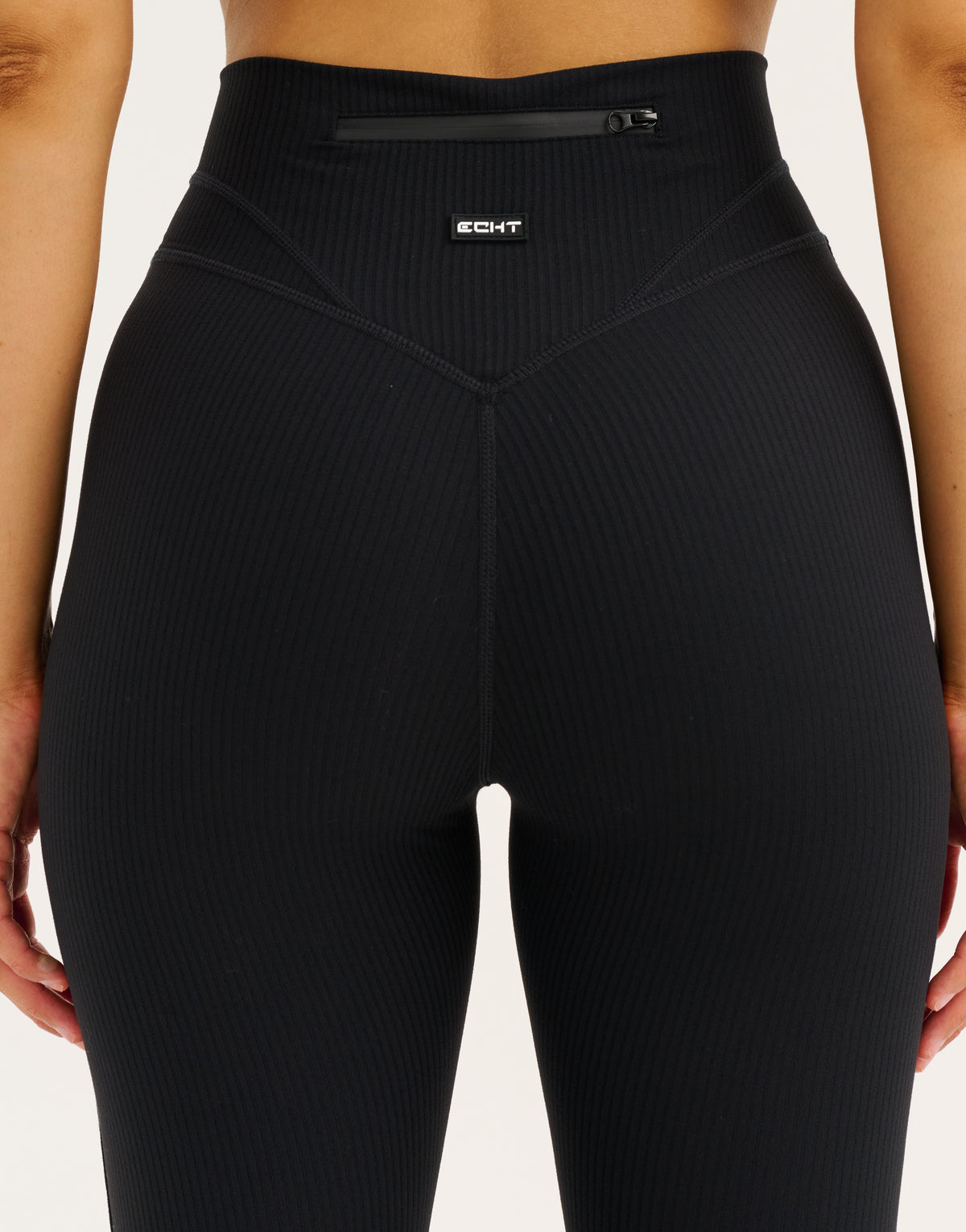 Flare Ribbed Leggings V2 - Black