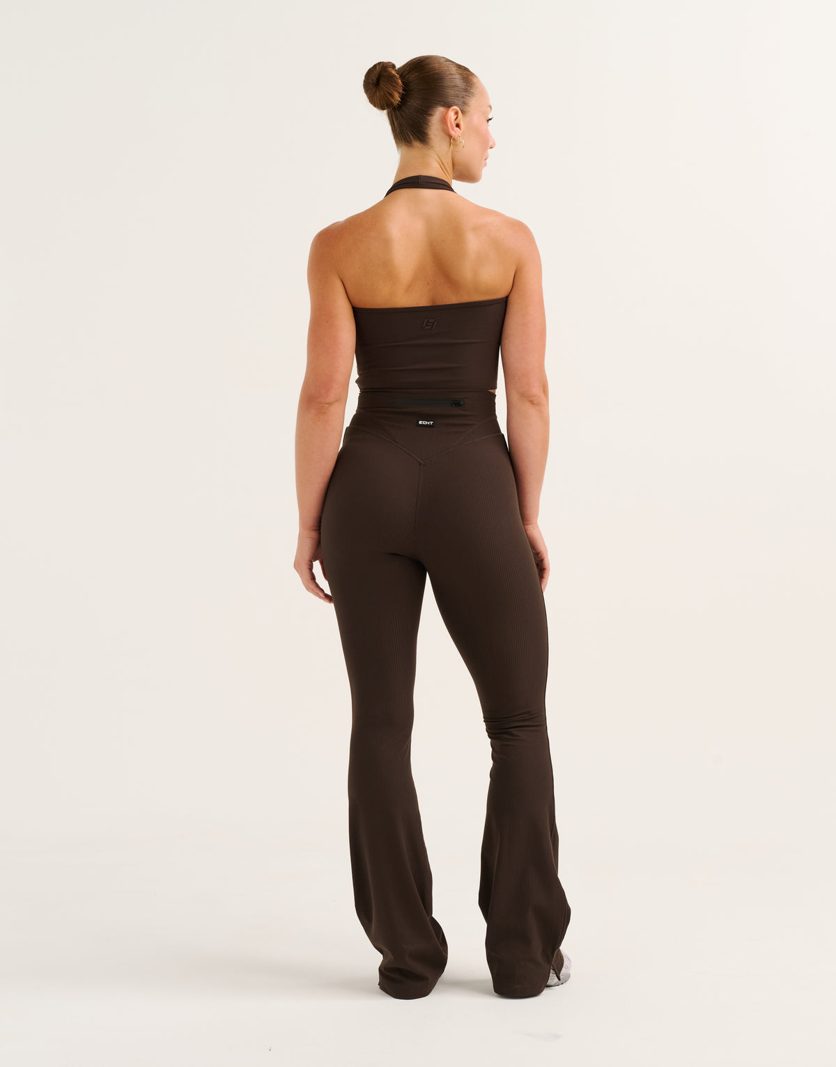 Flare Ribbed Leggings V2 - Chocolate