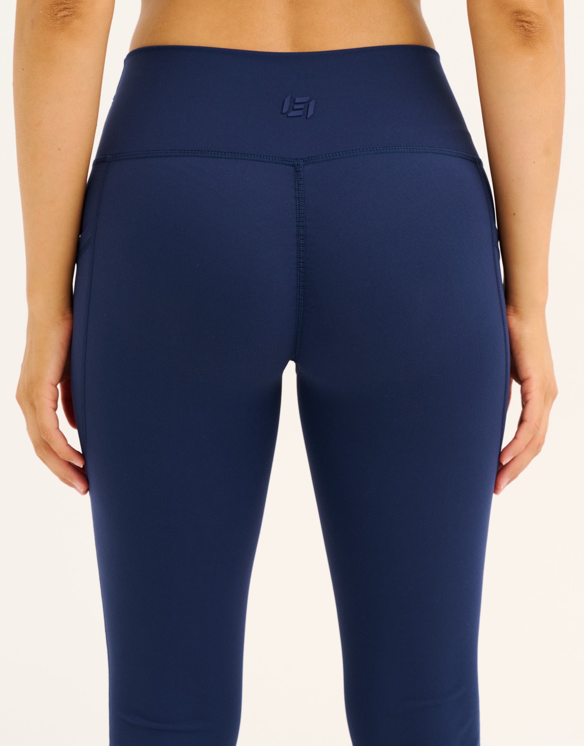 Lycra Invisible Scrunch Pocket Flare Leggings - Navy