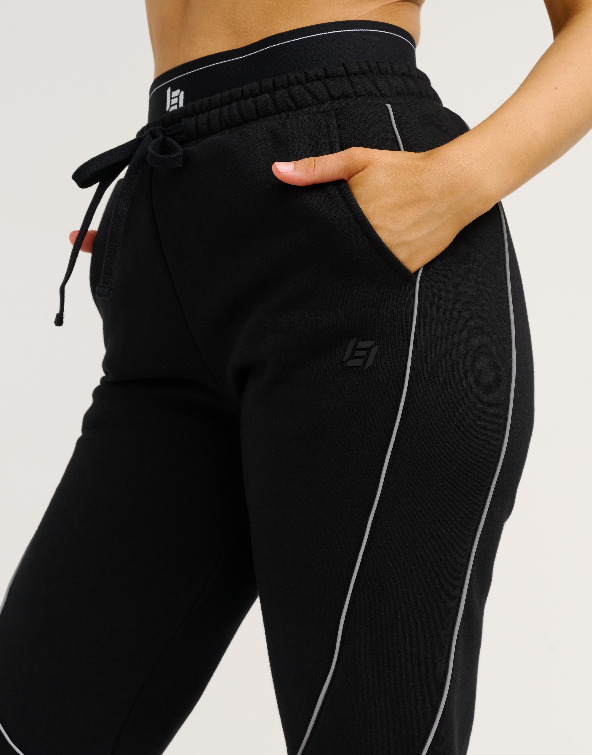 Elemental Layered Jogger Sweatpants - Black/White