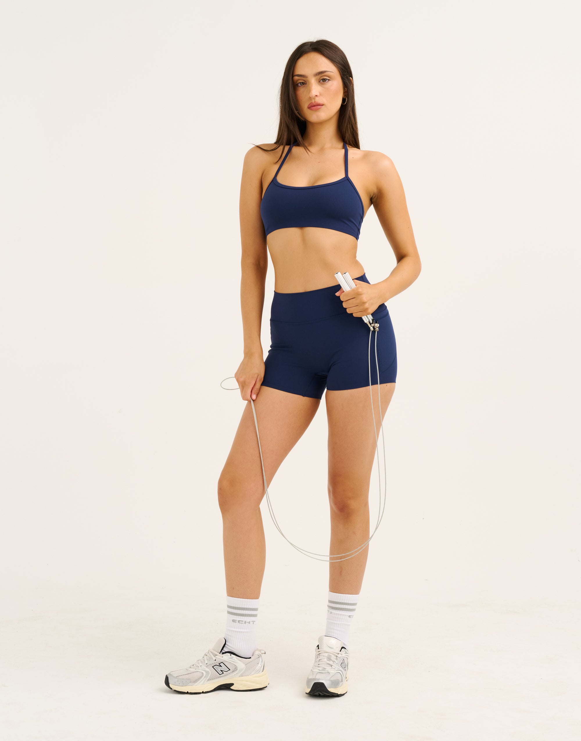 Lycra Seamless Halter Bra - Navy