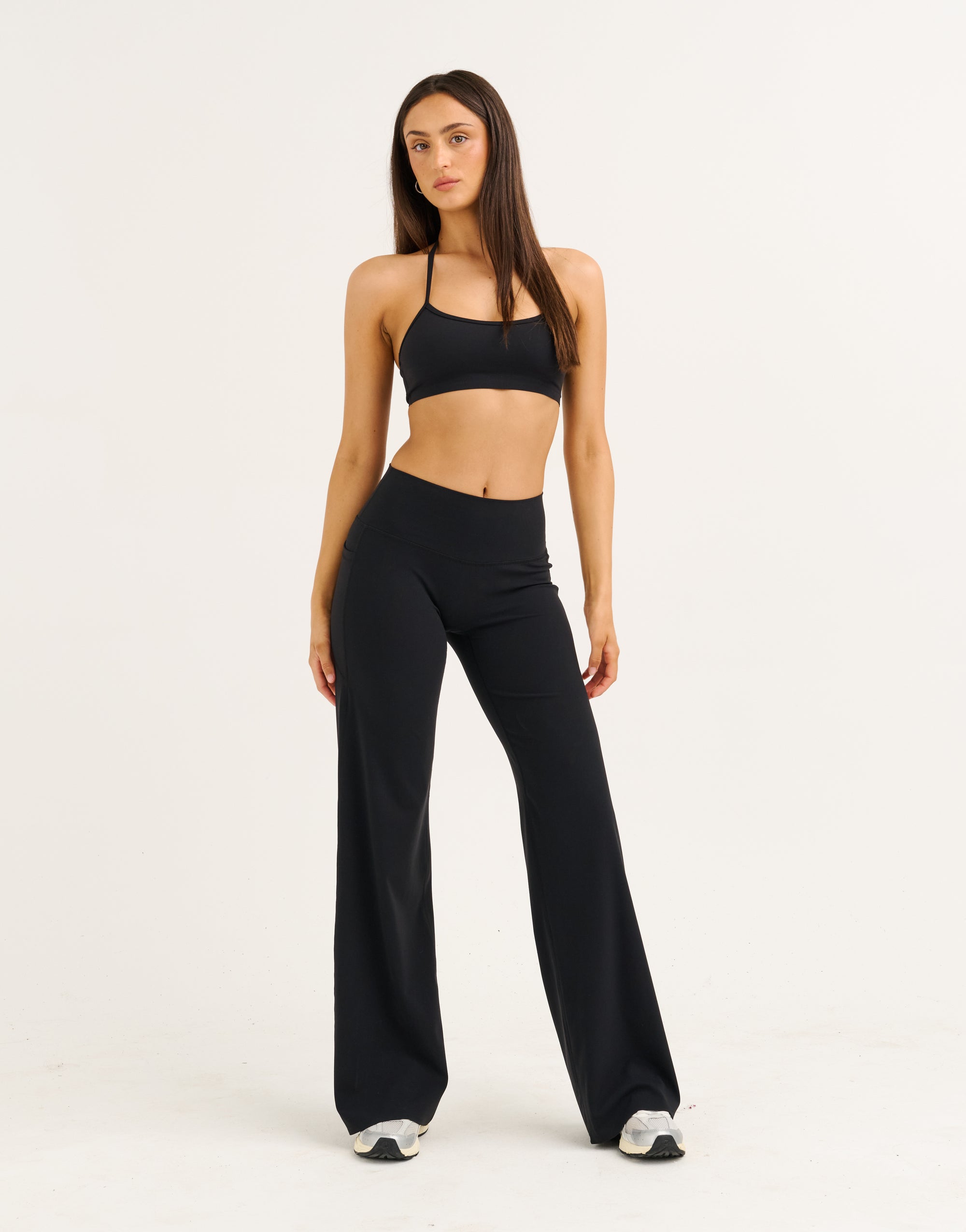 Lycra Wide Leg Pant - Black