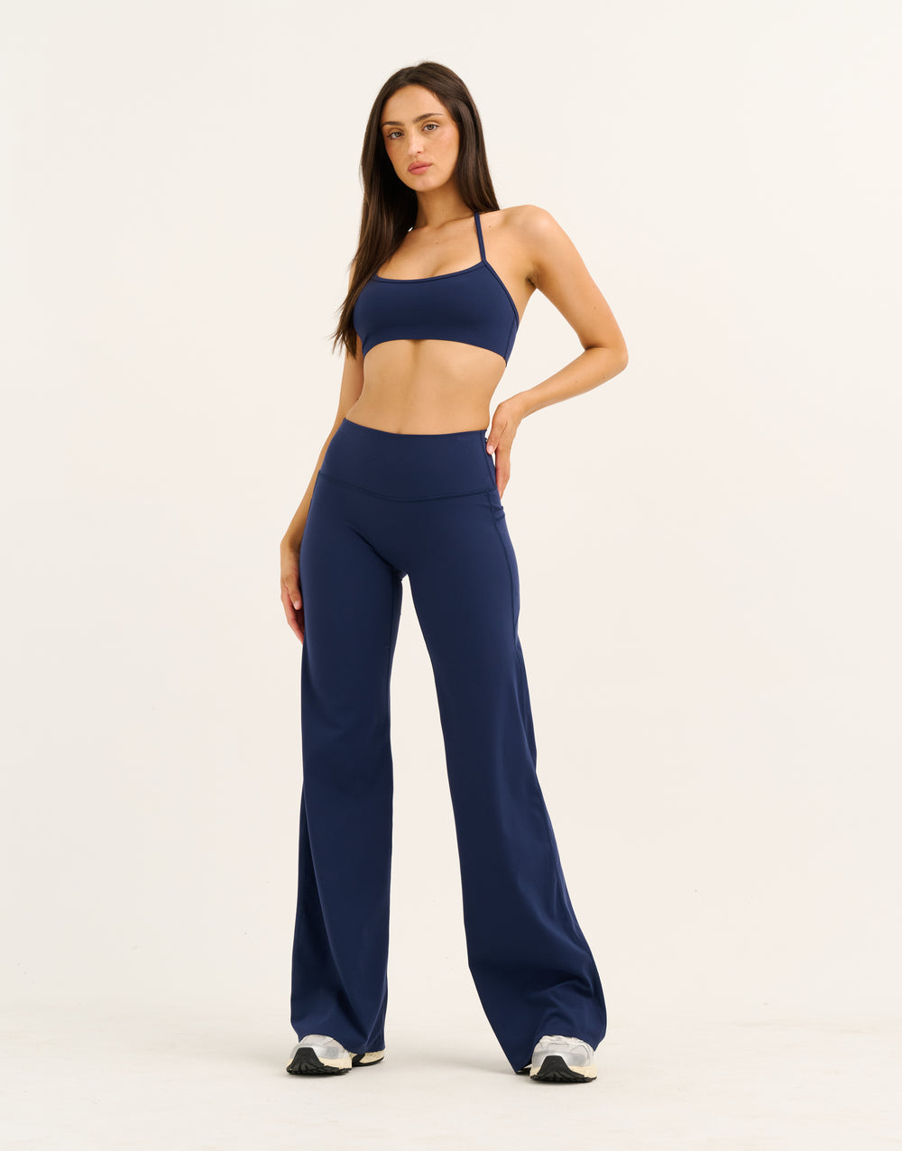 Lycra Wide Leg Pant - Navy