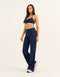 Lycra Wide Leg Pant - Navy