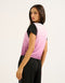 Club V Neck Crop Tee - Lilac