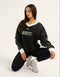 Club V Neck Sweatshirt - Black