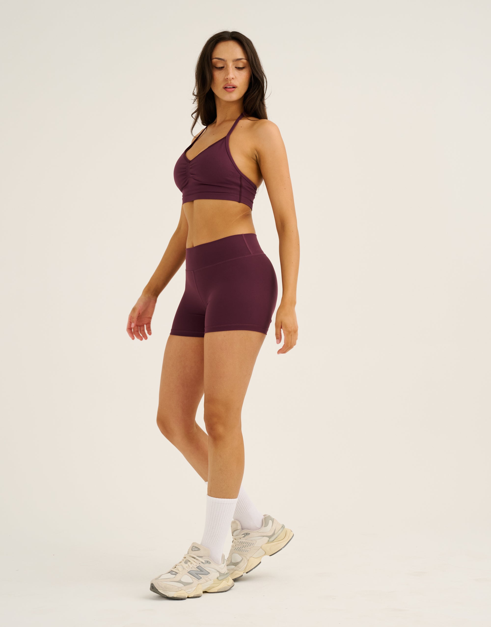Echt Force Scrunch Mid-Waist Shorts - Blackberry
