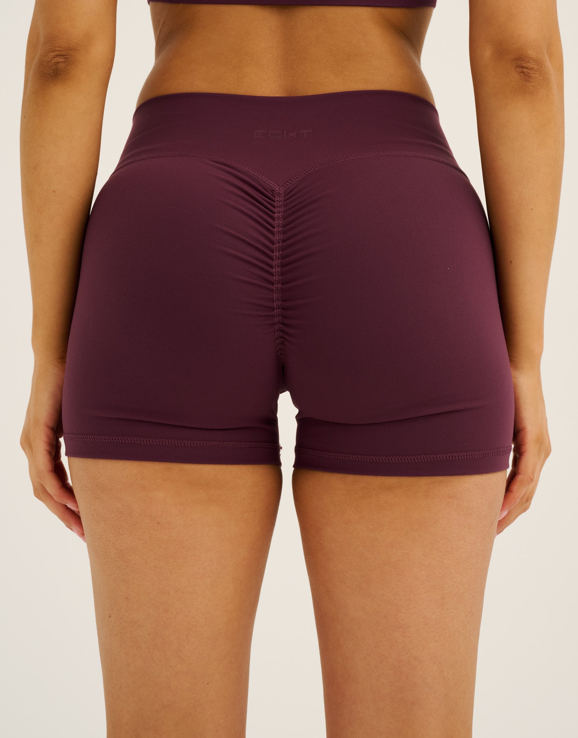 Echt Force Scrunch Mid-Waist Shorts - Blackberry